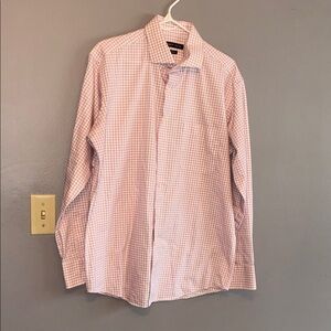 Andrew Fezza Pink Checkered 100% Cotton Modern Fit Dress Shirt